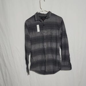 Marc Anthony Charcoal Plaid Button-Down Shirt